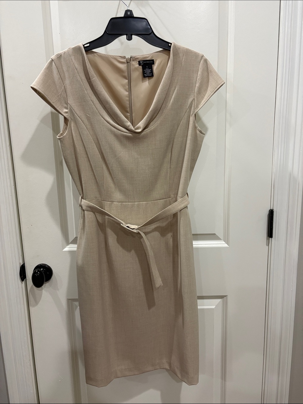 new directions Beige Cowl Neck Midi Dress